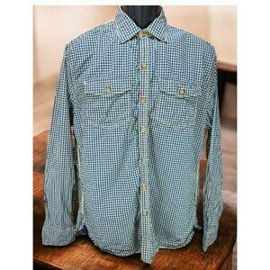 Robert Graham Mens Long Sleeve Button-Down Shirt XL Blue & Yellow Checkered